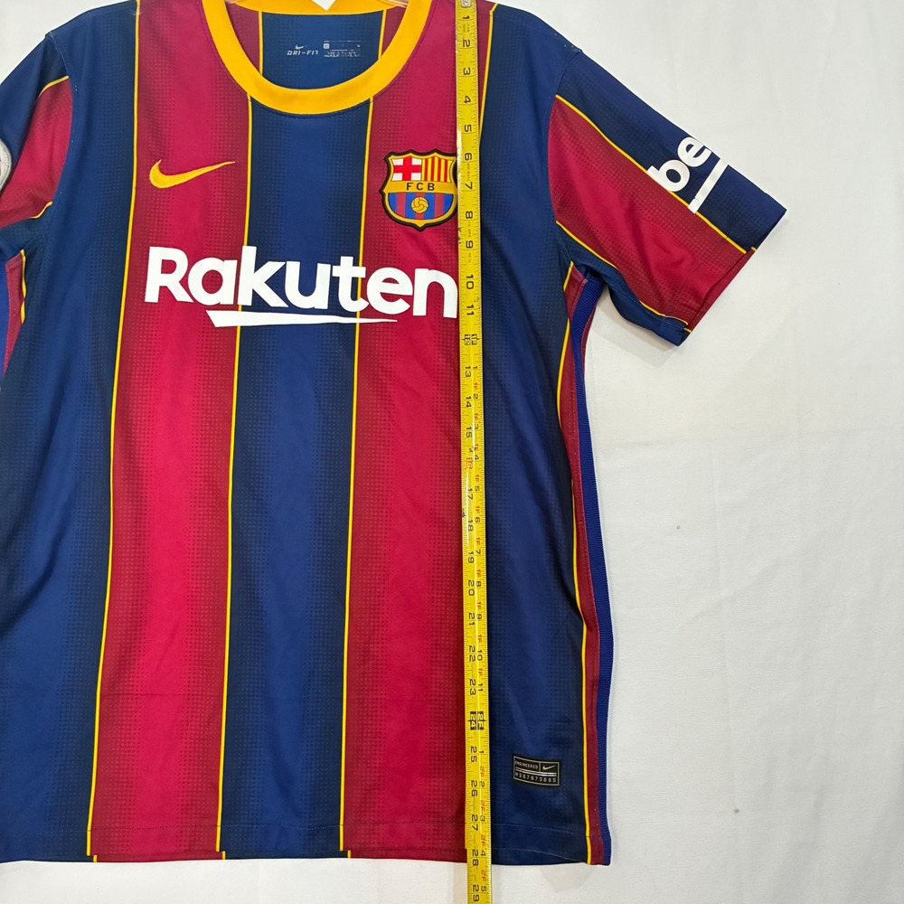 Nike FC Barcelona Jersey Mens Large Blue Red Faded Messi 10‎ Soccer Rakuten FLAW - Picture 10 of 10